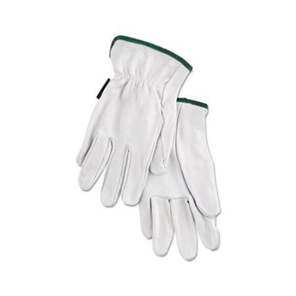 Eat-In 127-3601M Grain Goatskin Driver Gloves; White; Medium; 12 Pairs EA558956 - main